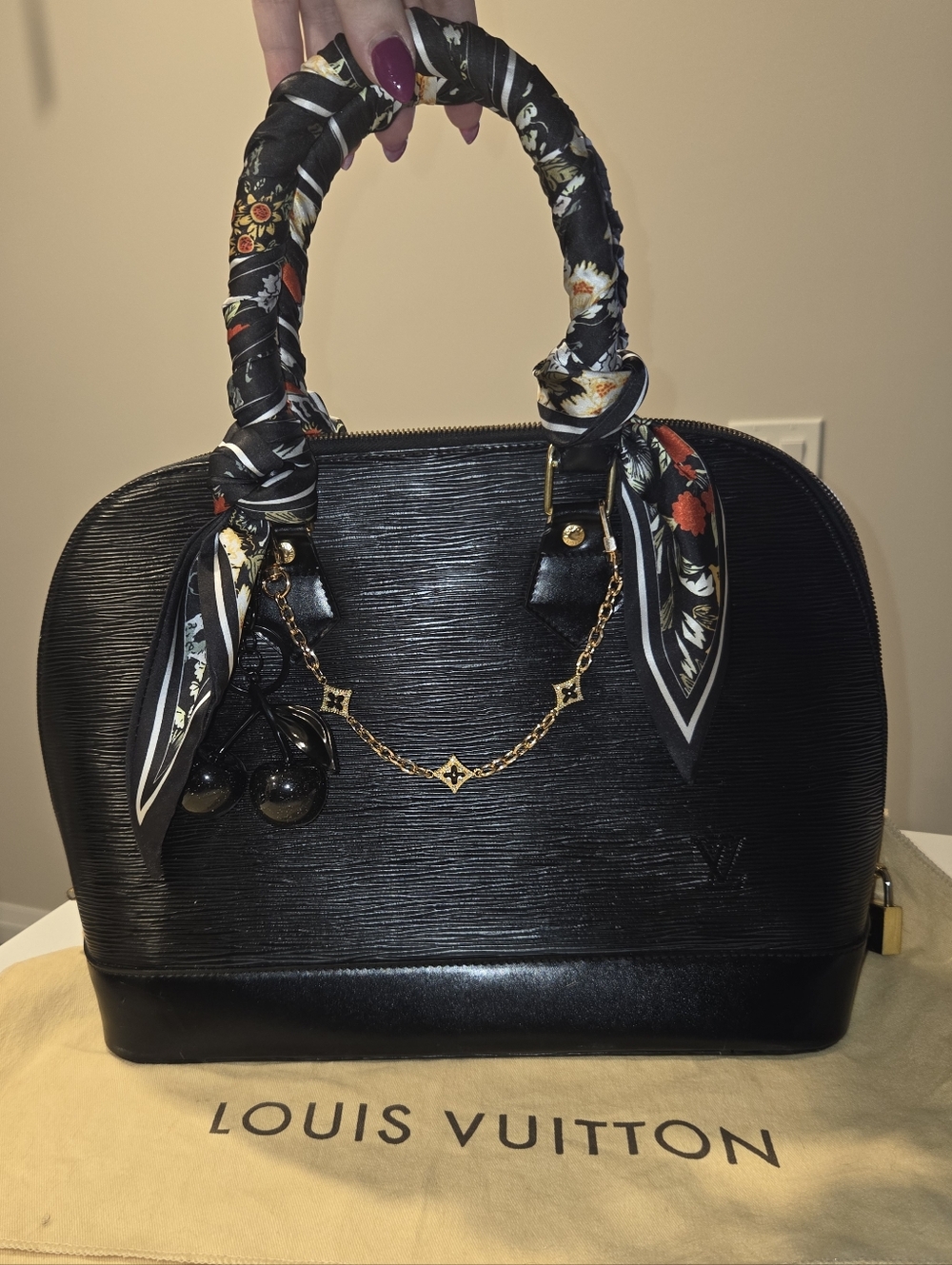 Louis Vuitton Black Epi Alma PM Satchel